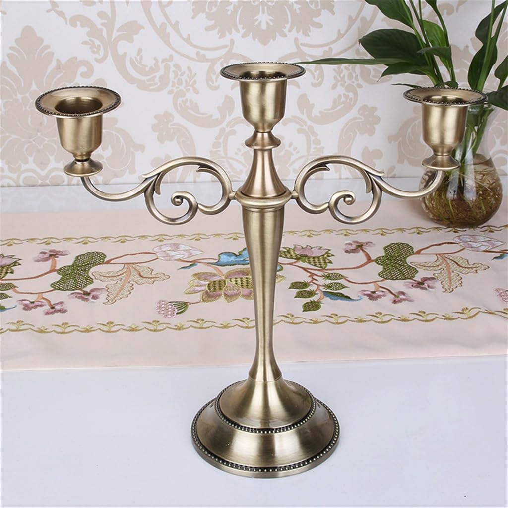 HTTGDGDH Three Headed European Candle Holder Ornament Vintage Candlelight Home Decoration,3-pack-Size