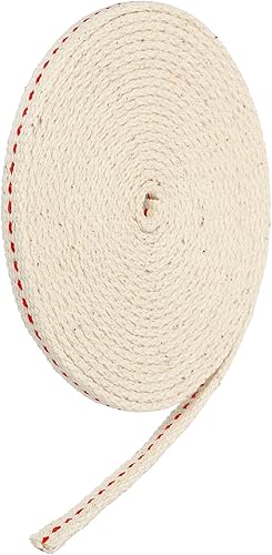 Miniatura 1 de MECCANIXITY Mecha de lámpara de aceite de 0.24 pulgadas de ancho plano de 10 pies de algodón con puntada roja para iluminación de quemador de