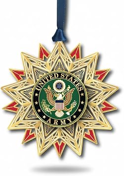 Beacon Design ChemArt 3" Vibrant Brass U.S. Army Star Decorative Hanging Ornament