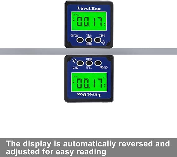 Digital Inclinometer Angle Finder Gauge, IP54 Digital Electronic Protractor Bevel Gauge, Inclinometer Angle Cube Level Box with LCD screen for Woodworking, Table Saw and etc (Blue)