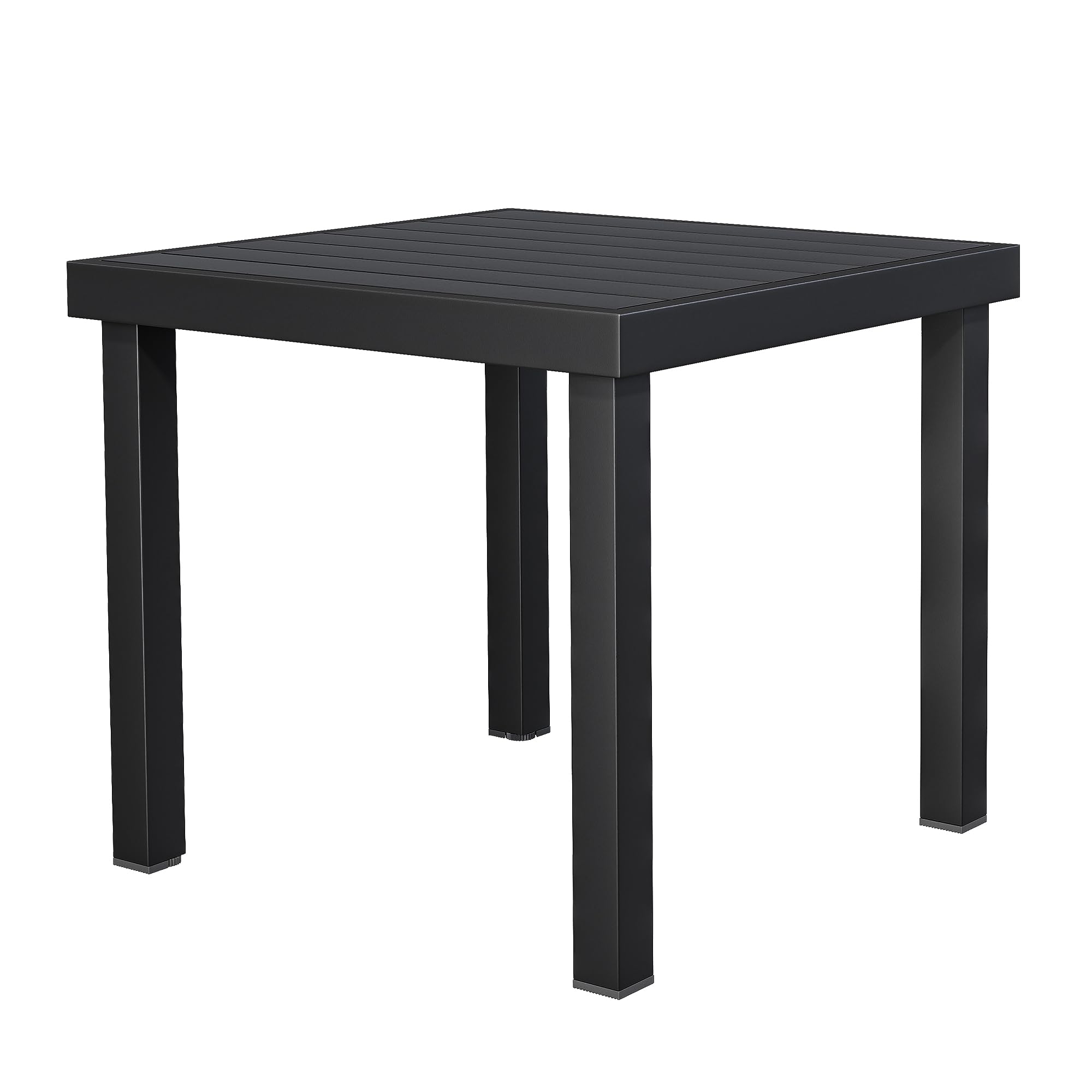 YITAHOME Garden Dining Table 78x78cm Square Outdoor Table with WPC Wood Top & Aluminum Frame, Weatherproof E-Coating Patio Table for Garden, Lawn, Camping – Lightweight (Black)
