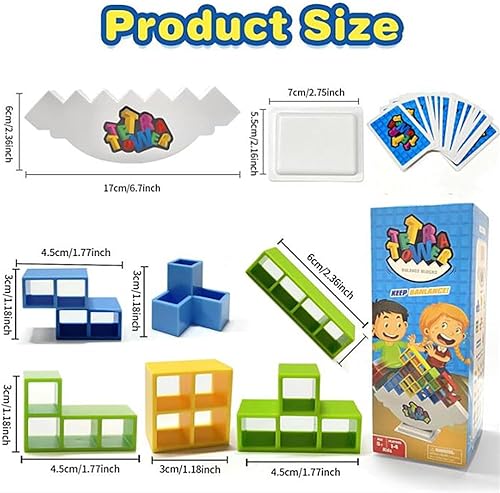 Miniatura 4 de LiangCuber Juego de 32 piezas de torre Tetra para adultos y niños, bloques de construcción de equipos, juego de equilibrio