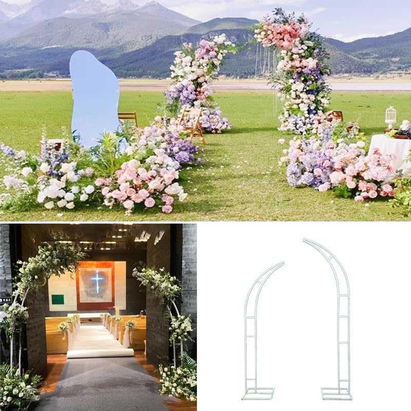 Metalowe ramki do łuku ślubnego, zestaw 2 szt., idealne na tło balonowe, stojak, ceremonię, przyjęcie, urodziny, baby shower, dekoracja do wnętrz i na zewnątrz