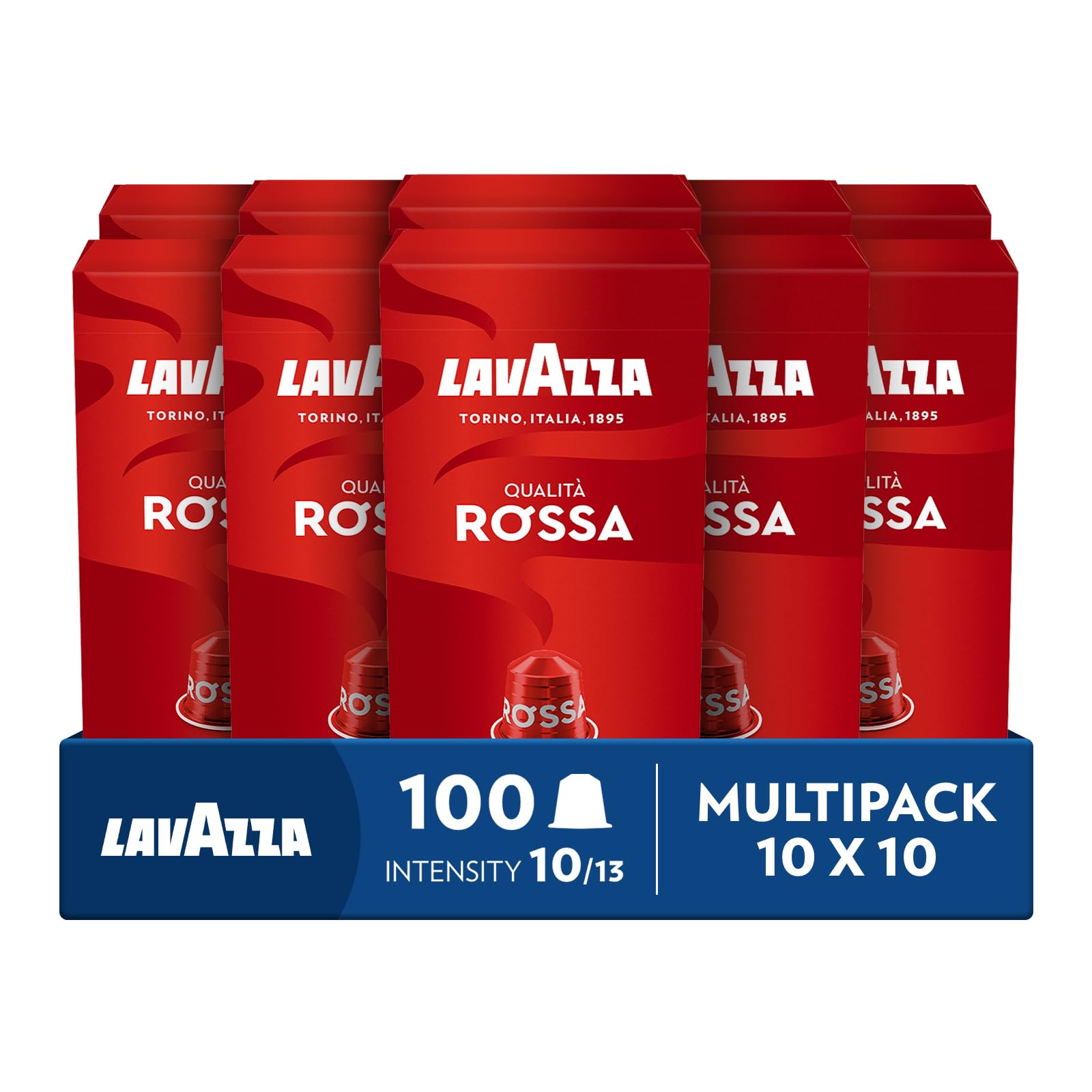 Lavazza, Qualità Rossa, 100 Coffee Pods Compatible with Nespresso Original Machines, Chocolate...