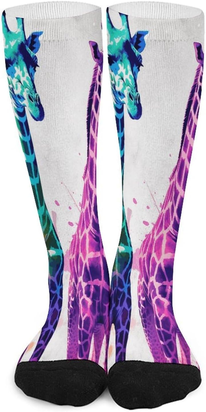Knee High Socks Two Giraffes Long Tube Boot Seamless Toe
