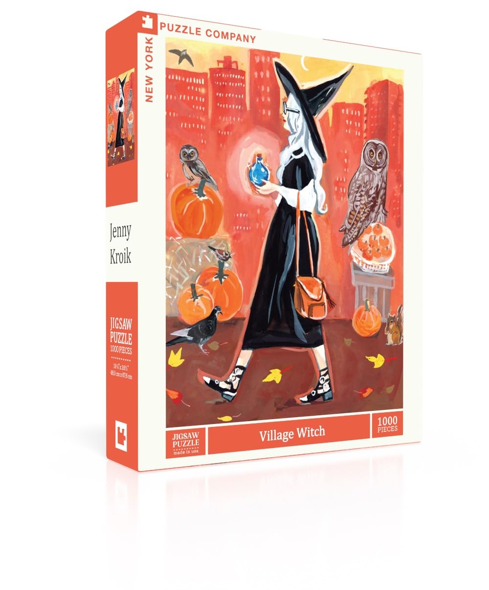 New York Puzzle Company - Jenny Kroik Village Witch - 1000 Piece Jigsaw Puzzle for Adults by Jenny Kroik