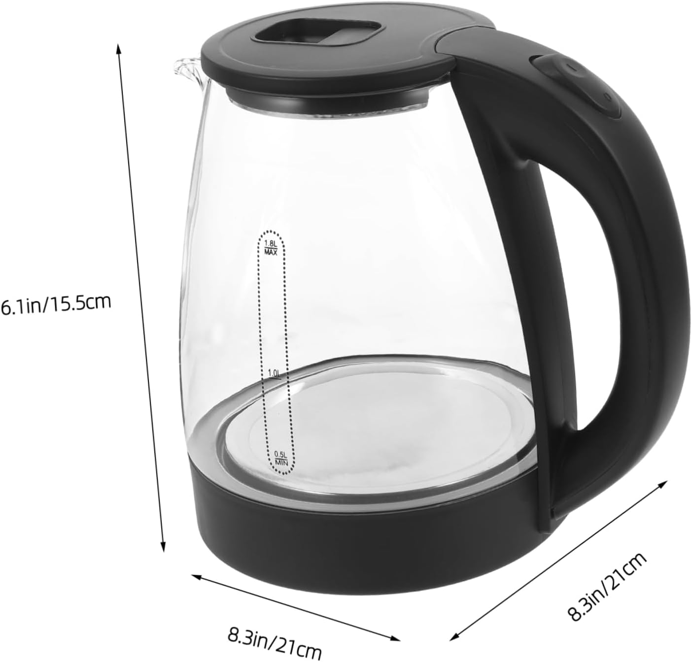 Ciieeo Household Electric Kettle Large Capacity Water Boiler with Scalding Handle Heat Resistant and High Borosilicate Easy to Clean Practical Hot Water Appliance for Plug