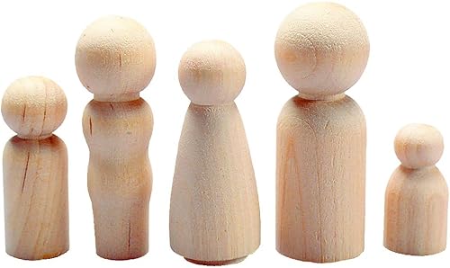 Miniatura 8 de Hygloss Productos Muñecas de madera con clavijas  Artesanía pintable Birchwood Doll People  Familia surtida, 10 piezas (8560)