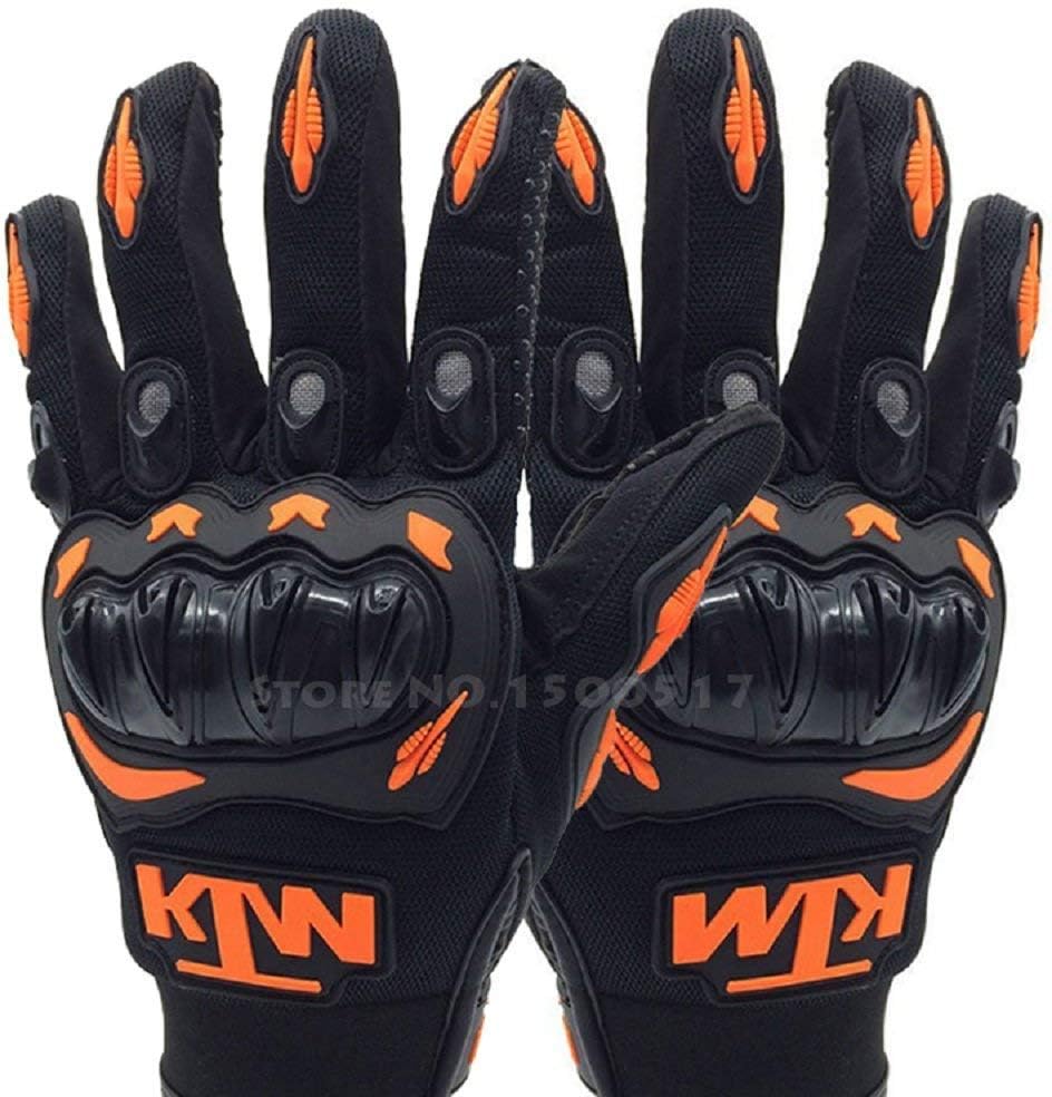 Motorcycle Riding Gloves - Orange, Black