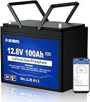 Vista 1 de DC HOUSE 12V 100Ah LiFePO4 Trolling Motor Lithium Battery, Group 24, Bluetooth & Low Temp Cut-Off, Up to 15000 Cycles, 100A BMS, Perfect for