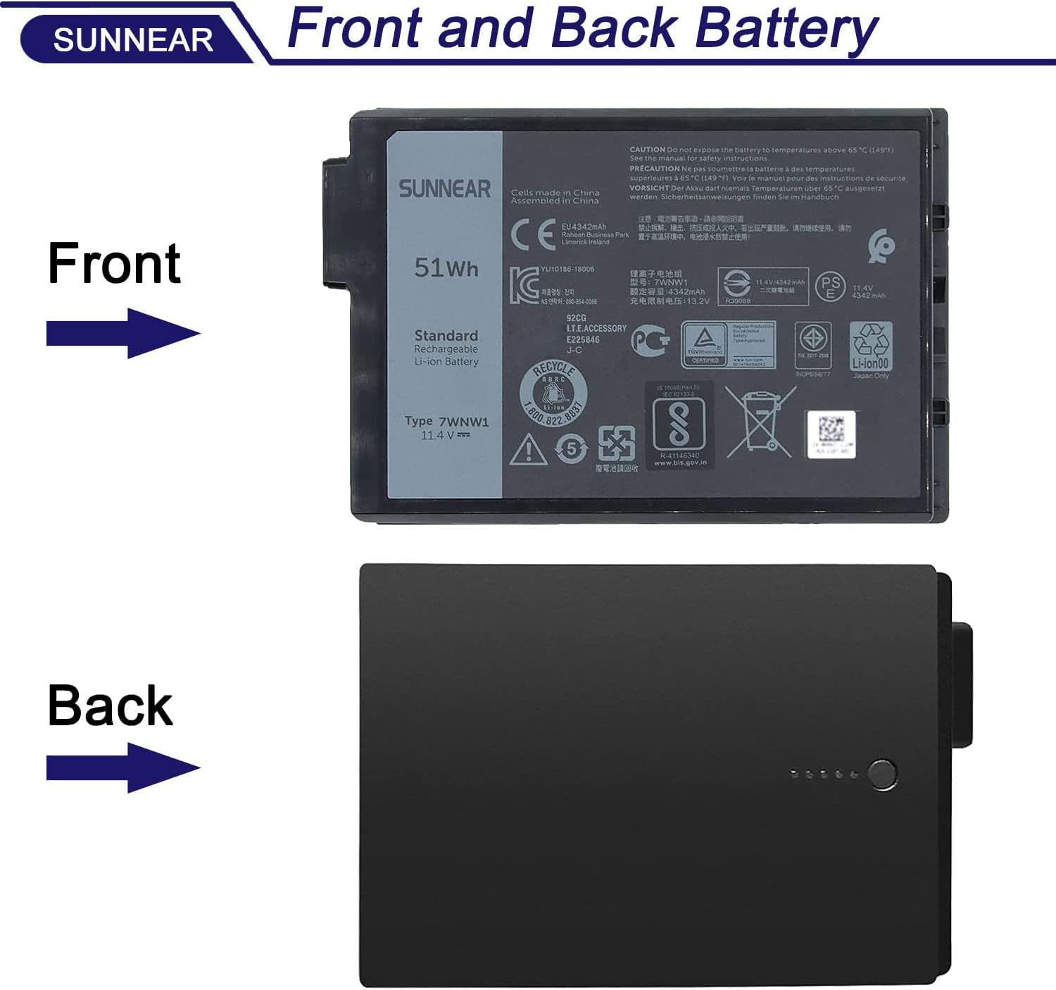 Amazon.com: 7WNW1 Laptop Battery Replacement for Dell Latitude