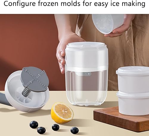 Miniatura 3 de Trituradora de hielo manual de 33.8 fl oz - Máquina de afeitar de hielo desmontable reutilizable para cócteles de manivela con molde de cubitos de