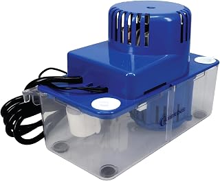 Cambridge Condensate Pump Standard 230V 1/8 HP 24 ft Lift 100 gal/h 0.58 gal Tank Overflow Safety Switch Clear Base HVAC Furnace Dehumidifier