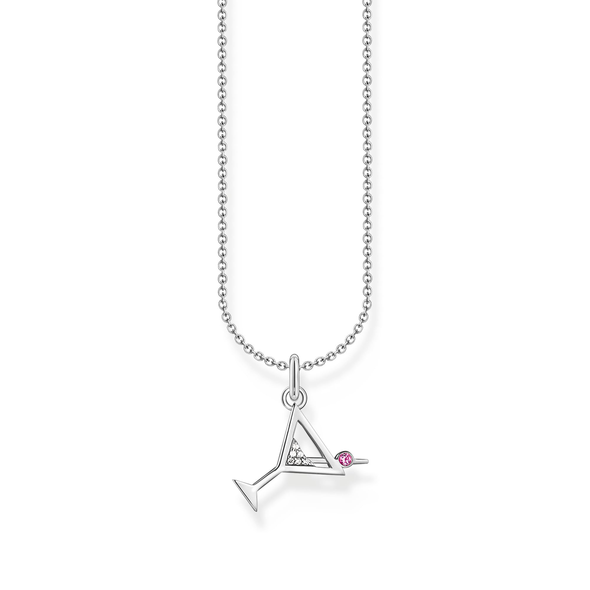 Thomas Sabo 925 Sterling Silver Cocktail Pendant Necklace KE2232-013-27, Sterling Silver, Cubic Zirconia