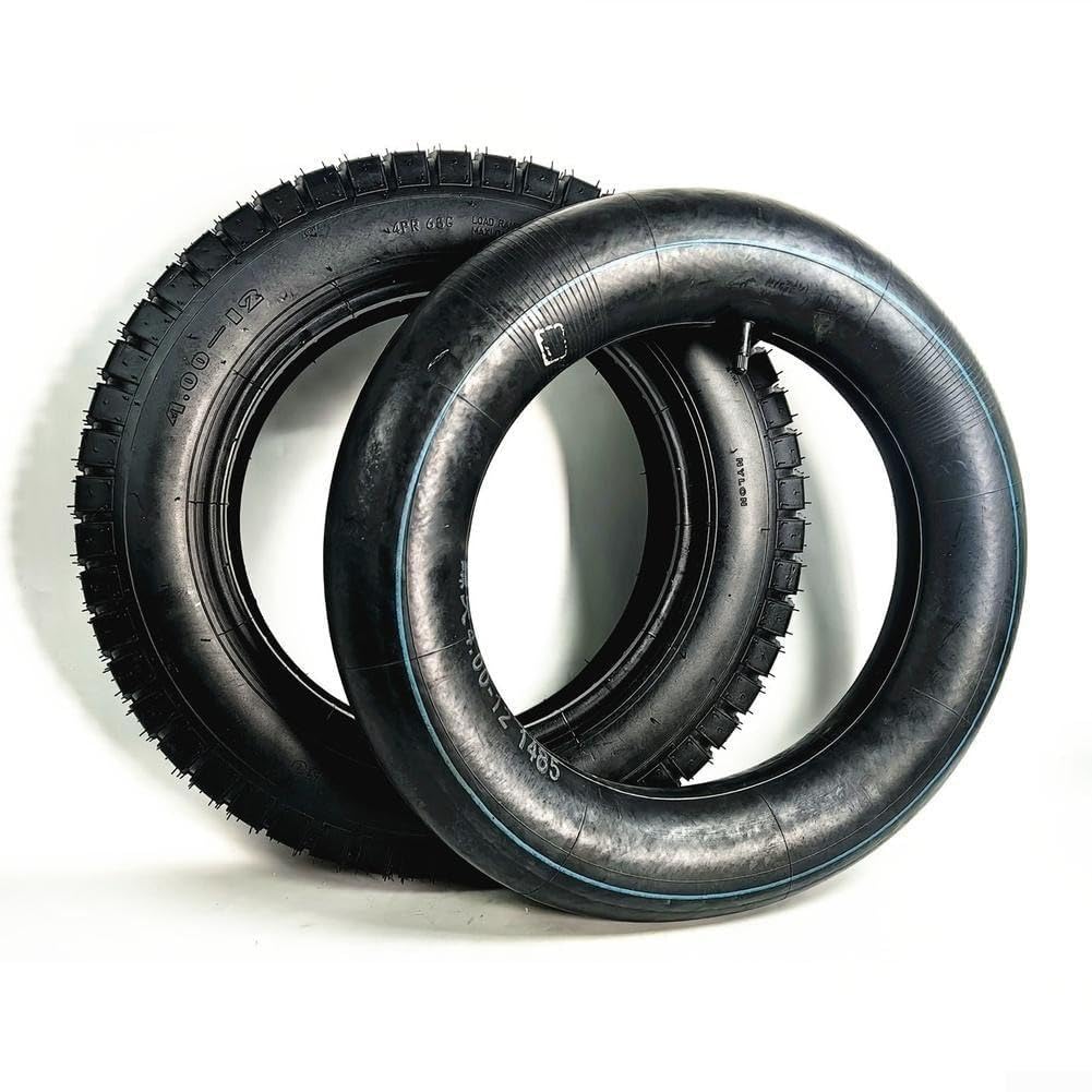 Kit di pneumatici e camera d'aria per bici elettrica, 16 x 4,0, con valvola diritta, in gomma resistente per ruote da 12", parti di ricambio ad alta capacità di carico (un kit)