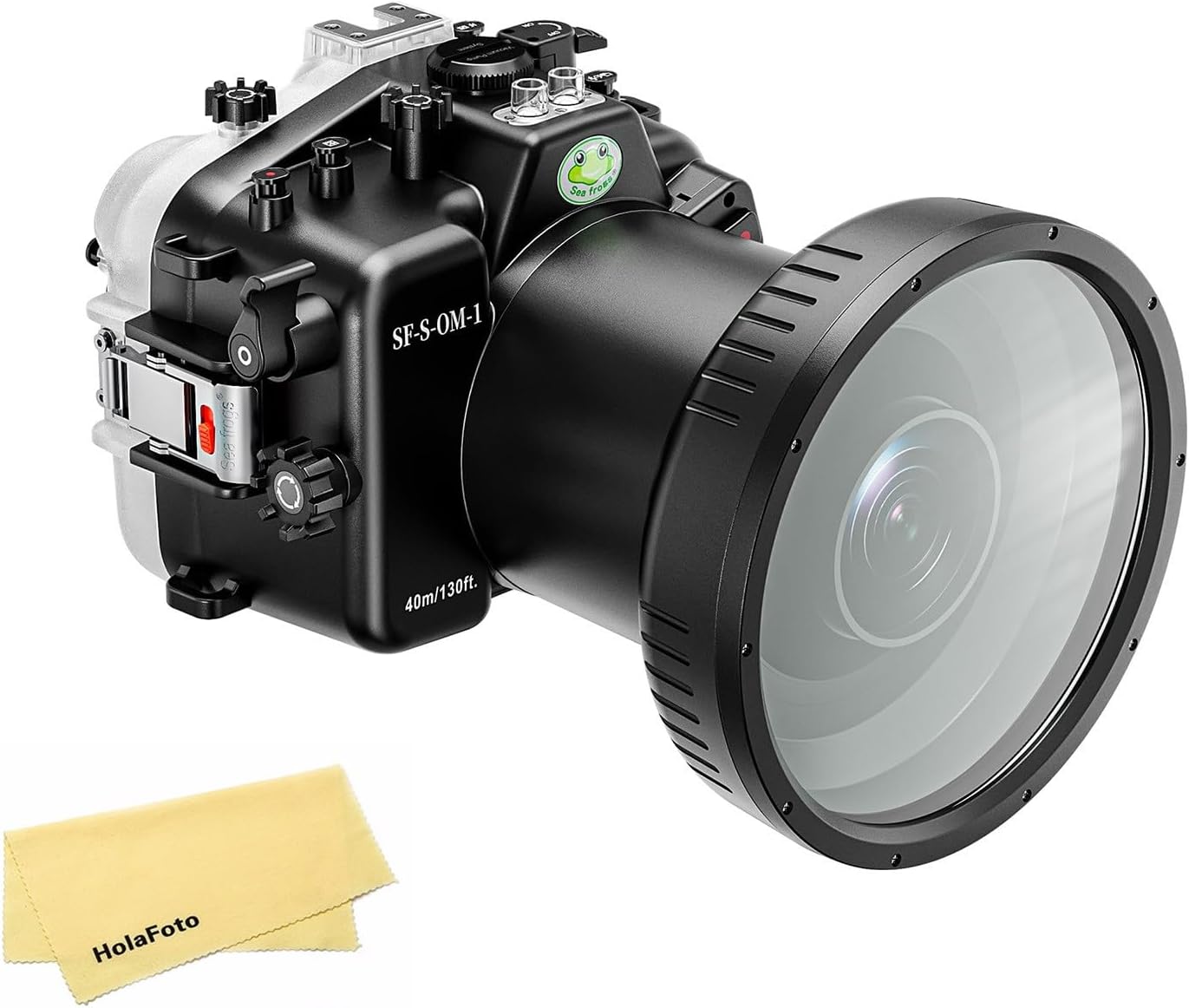 Seafrogs [40M/130FT] Underwater Housing for Olympus OM System OM-1 Camera Waterproof Scuba Diving Case for Olympus OM1 with 12-100mm 1:4 is PRO Lens