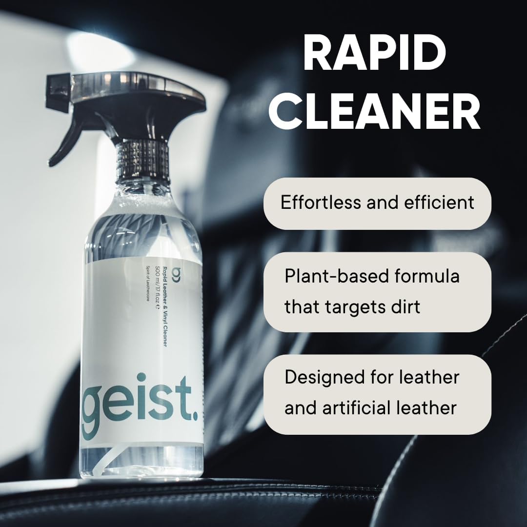 Geist. Rapid Leather & Vinyl Cleaner | For car interiors, sofas, furniture, bags, shoes and more | Plant & Algae based detergents | 100% soap & solvent free | 500 ml / 16.75 fl.oz - Image 3