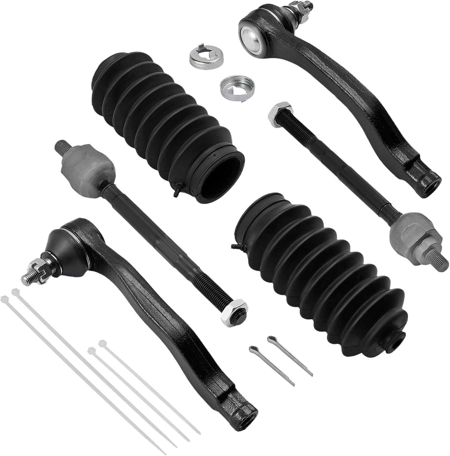 6-PC Tie Rod Ends Kits Compatible with Honda CR-V 1997-2001,2xInner tie rod EV414,1xOuter tie rod ES3332,1xOuter tie rod ES3331,2xdust cover