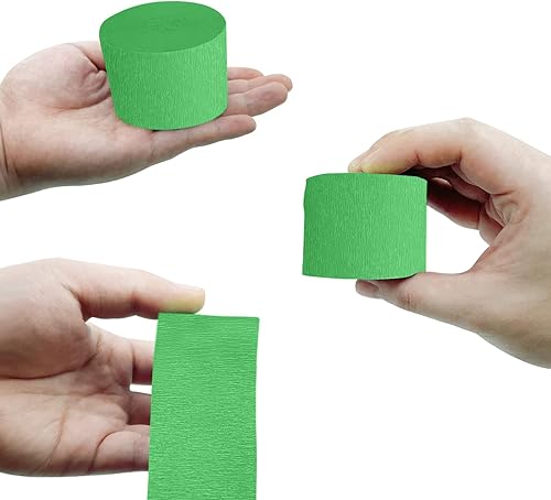 Miniatura 4 de YSSAI Serpentinas de papel crepé verde, 8 rollos de 656 pies, guirnalda verde para fiesta, decoración para fiesta temática de primavera, temática de