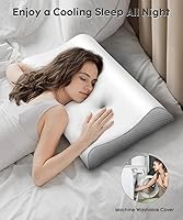 Vista 7 de Almohada cervical para el alivio del dolor de cuello - Almohada de contorno de espuma viscoelástica para dormir, almohada de cuello con zonas