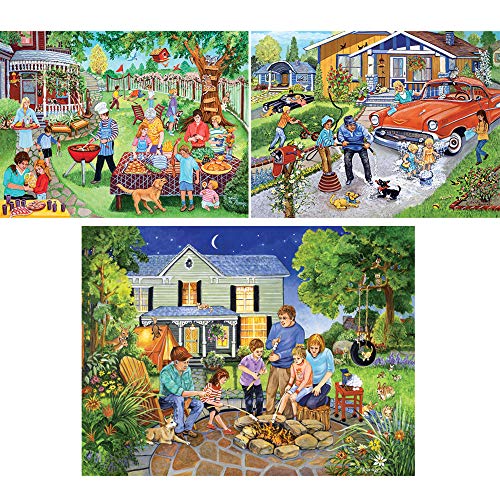Bits and Pieces - Set mit drei (3) 300-teiligen Puzzles für Erwachsene – jedes Puzzle misst 45,7 x 61 cm – Hinterhof… – Bild 2