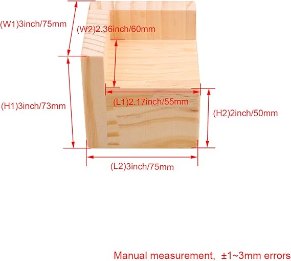 Doublelife SHANOER 4PCS Bed Risers Furniture Riser Heavy Duty Wooden Bed Lifts (7.5cmx7.5cmx5cm)