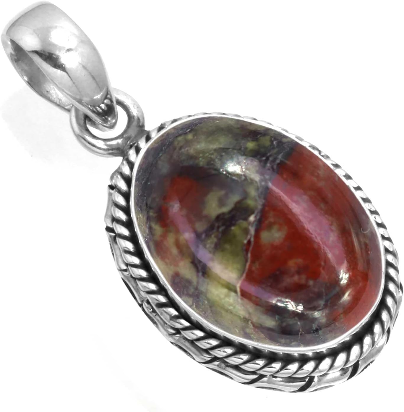 Chunky Natural Gemstone Pendant Necklace For Women Carnelian, Garnet, Lapis, Onyx Oval Boho Genuine 925 Sterling Silver Handmade Jewelry