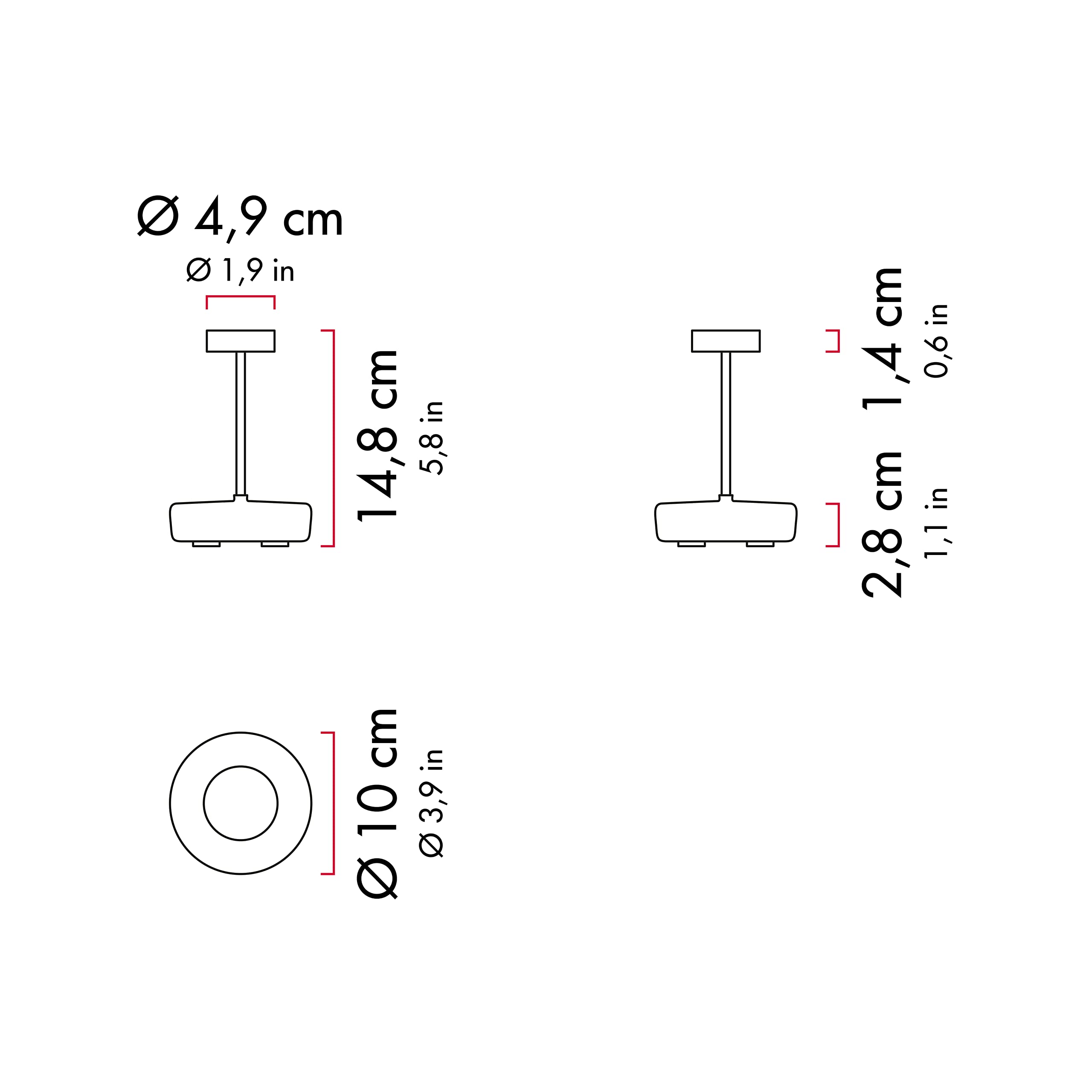 Zafferano Swap mini pro Zwarte oplaadbare en dimbare LED-tafellamp