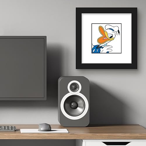 Miniatura 5 de Trends International Gallery Pops Disney Mickey and Friends - Arte de pared de Donald Duck Expressions Laughing, versión enmarcada negra, 12 x 12