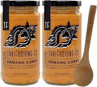 Thai Panang Curry Sauce Thaifusions 13.1 Oz Jar (Pack of 2) Bundle with Tasting Spoon | Curry Sauce Gift Set by Gifts from the Pacific Northwest, Orange