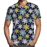 KUGO Polo Shirt Hommes Lots 3D Digital Printing Buttons Gentleman T-Shirt Men Printemps Été Personnalité Moderne Hawaï Chemise Hommes Casual Beach Shirt Hommes Hommes F-006 L