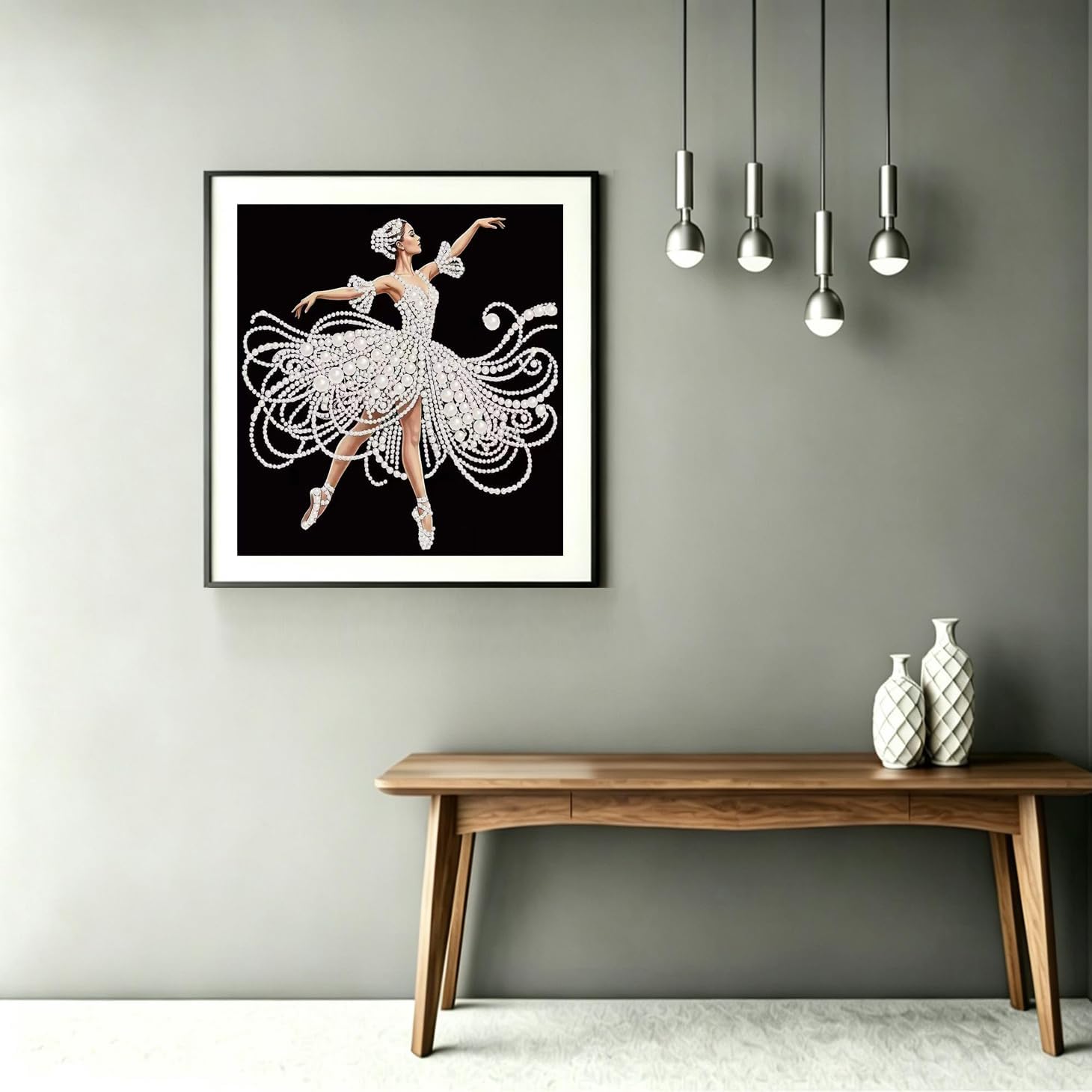 DIYBEADDOT Graceful Dancer Diamond Pearl Painting Kits for Adults, Diamond Art Pearl Painting Kits for Beginner,DIY 3D Plastic Pearls Painting Kit for Home Decoration 11.8 X 11.8 Inch