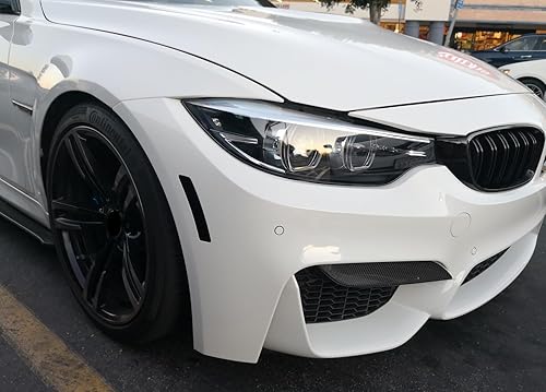 Miniatura 4 de iJDMTOY Marcadores laterales de parachoques delantero negro brillante con lente ahumada compatibles con BMW F30 F31 LCI 3 Series 320i 340i, F32 4