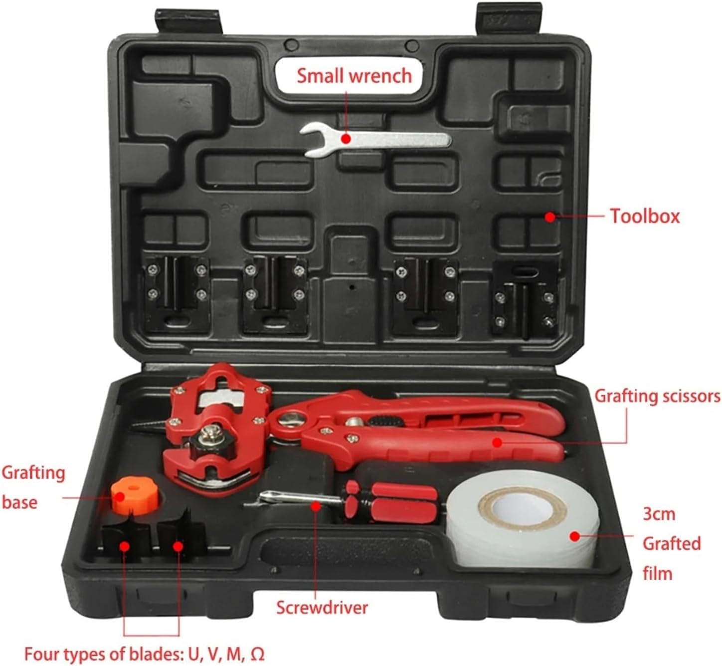 Garden Grafting Tool Multi-Function Seedling Fruit Tree Shears Farming Pruninag Machine Budding With Toolbox