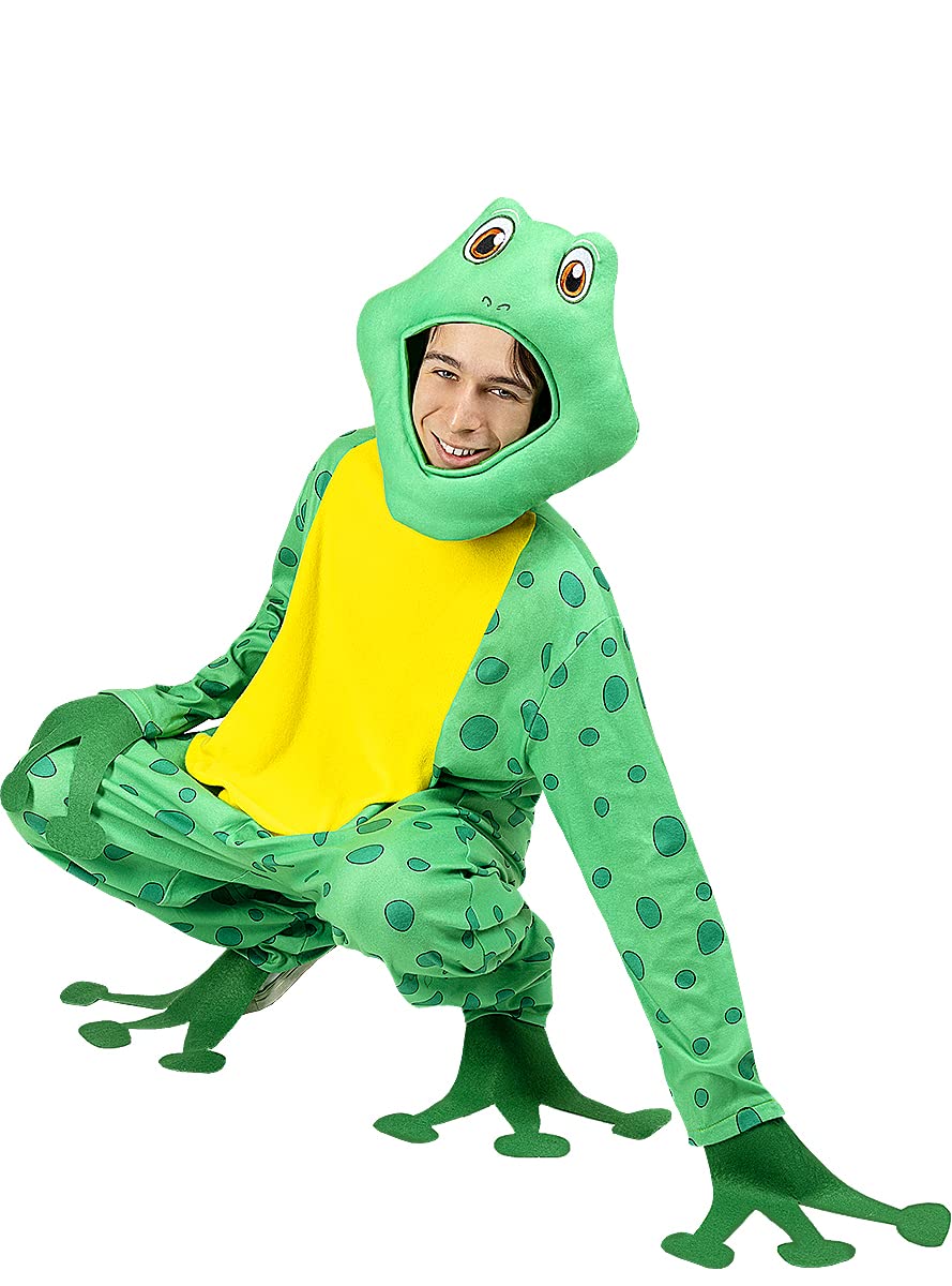 Funidelia | Déguisement grenouille pour femme et homme Animaux - Déguisement pour Adultes et accessoires pour Halloween, carnaval et fêtes - Vert