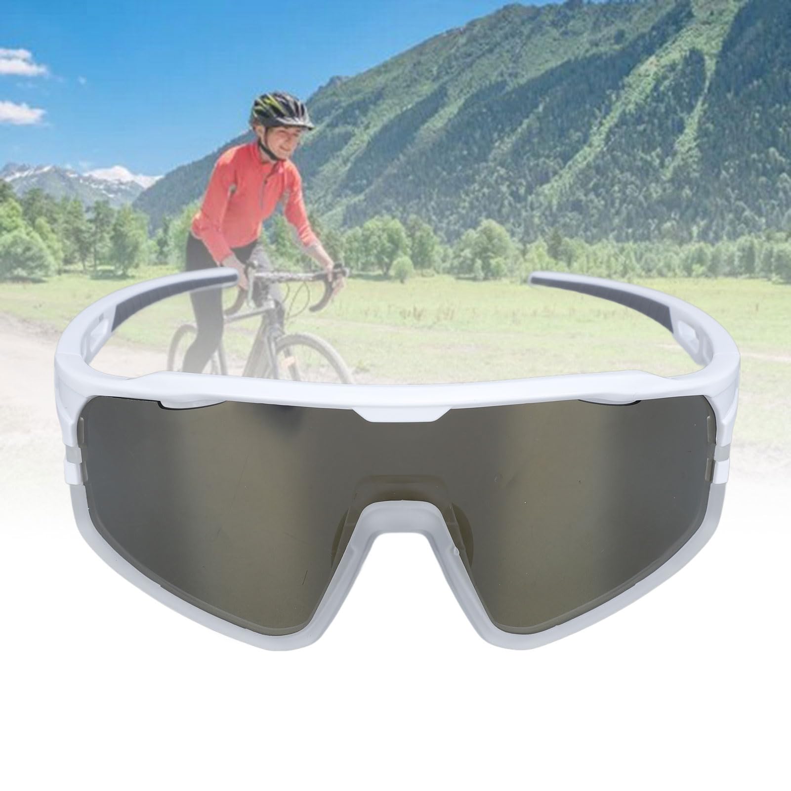 VGEBY Occhiali da Sole Sportivi Polarizzati, Occhiali da Sole Sportivi da Ciclismo per Guida e Pesca con Lenti Polarizzate Fluorescenti per Ciclismo, Guida, Corsa, Uomini e Donne