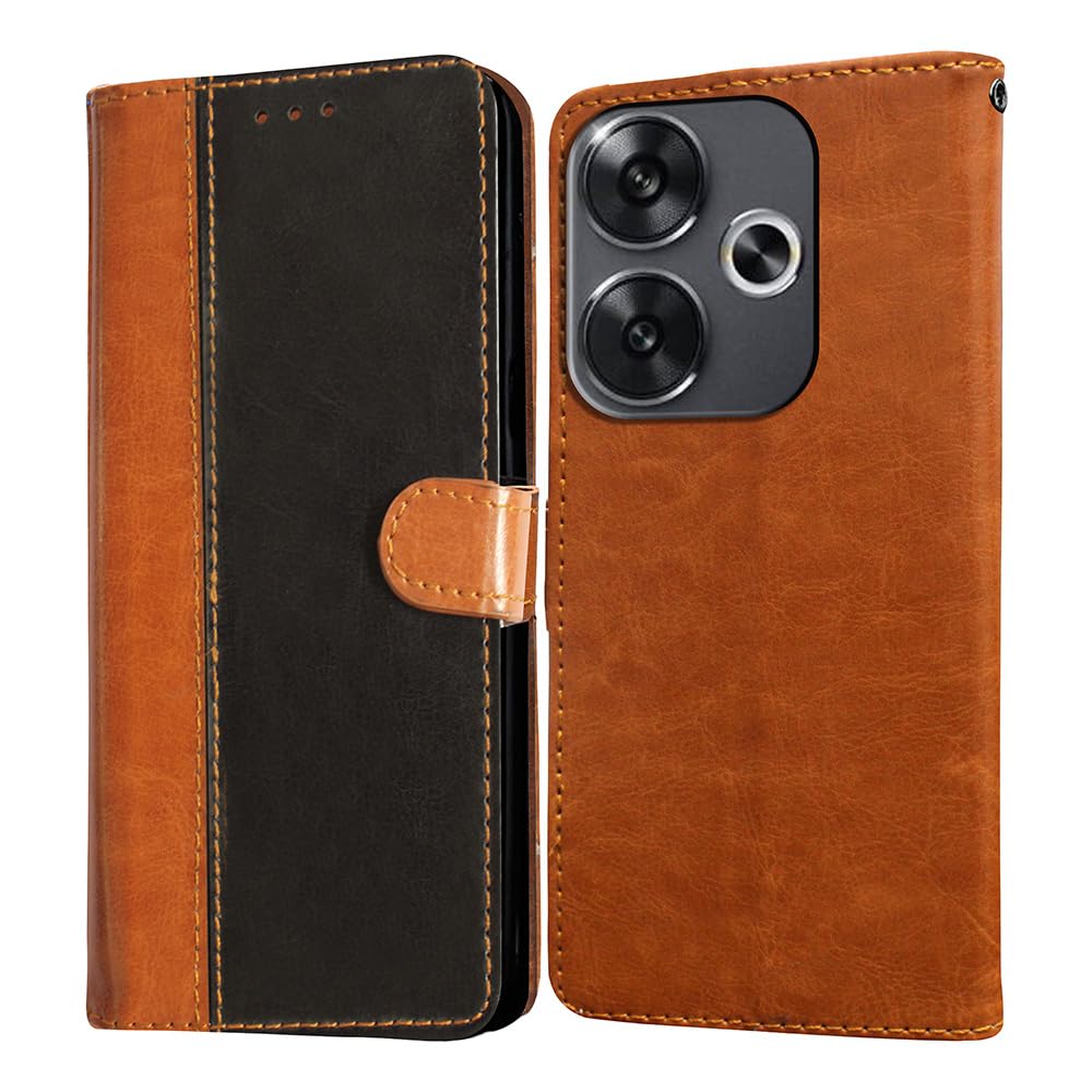 Amazon Brand- Solimo Flip for Poco F6 5G (Leather_CamelBlack) (B0D5QSKK73) Amazon Price History, Amazon Price Tracker