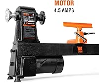 Vista 9 de WEN LA3424 - Torno de madera de sobremesa de 4.5 amperios, 12 x 18 pulgadas, 5 velocidades, color negro