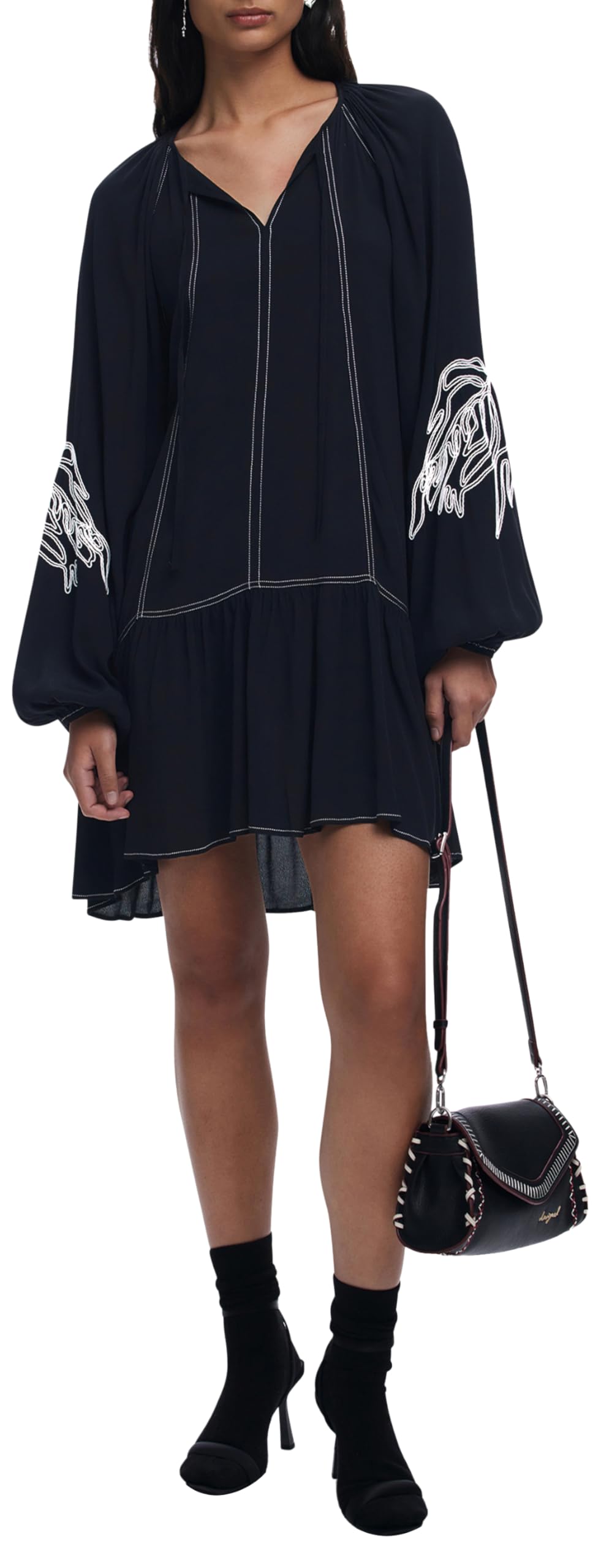 Desigual Vest_SILVIANEGRO Casual Dress, Negro, M Women's