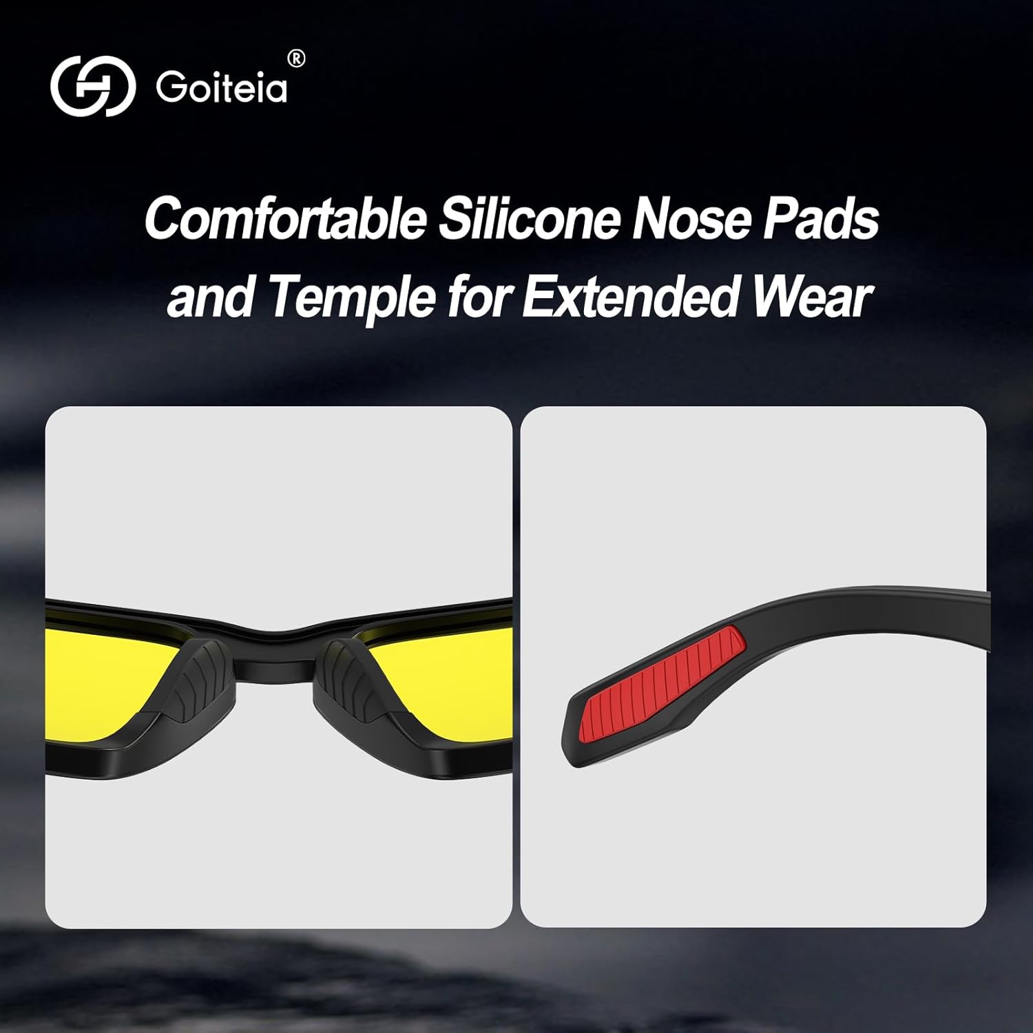 Goiteia Night Driving Glasses for Men Women, Yellow Glasses for Rainy Days, Anti Glare from Front and Rear Headlight - Image 7