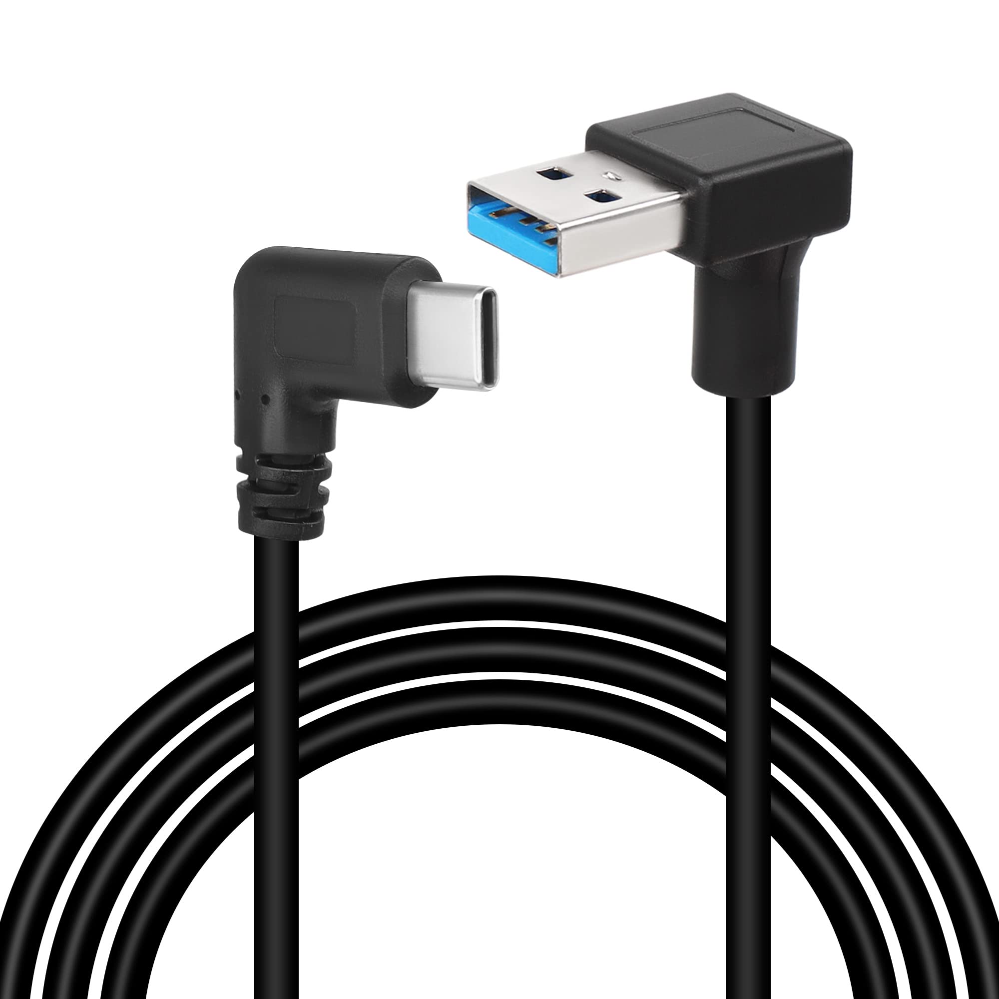 GELRHONR Up Down Angle USB Type C Cable, 90 Degree 18W Fast Charging USB A to USB C Cable (Black-Down-1M)