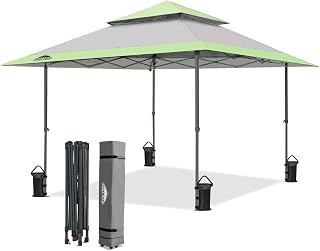 EAGLE PEAK 13x13 Pop Up Canopy Tent with Auto Extended Eaves, Heavy Duty