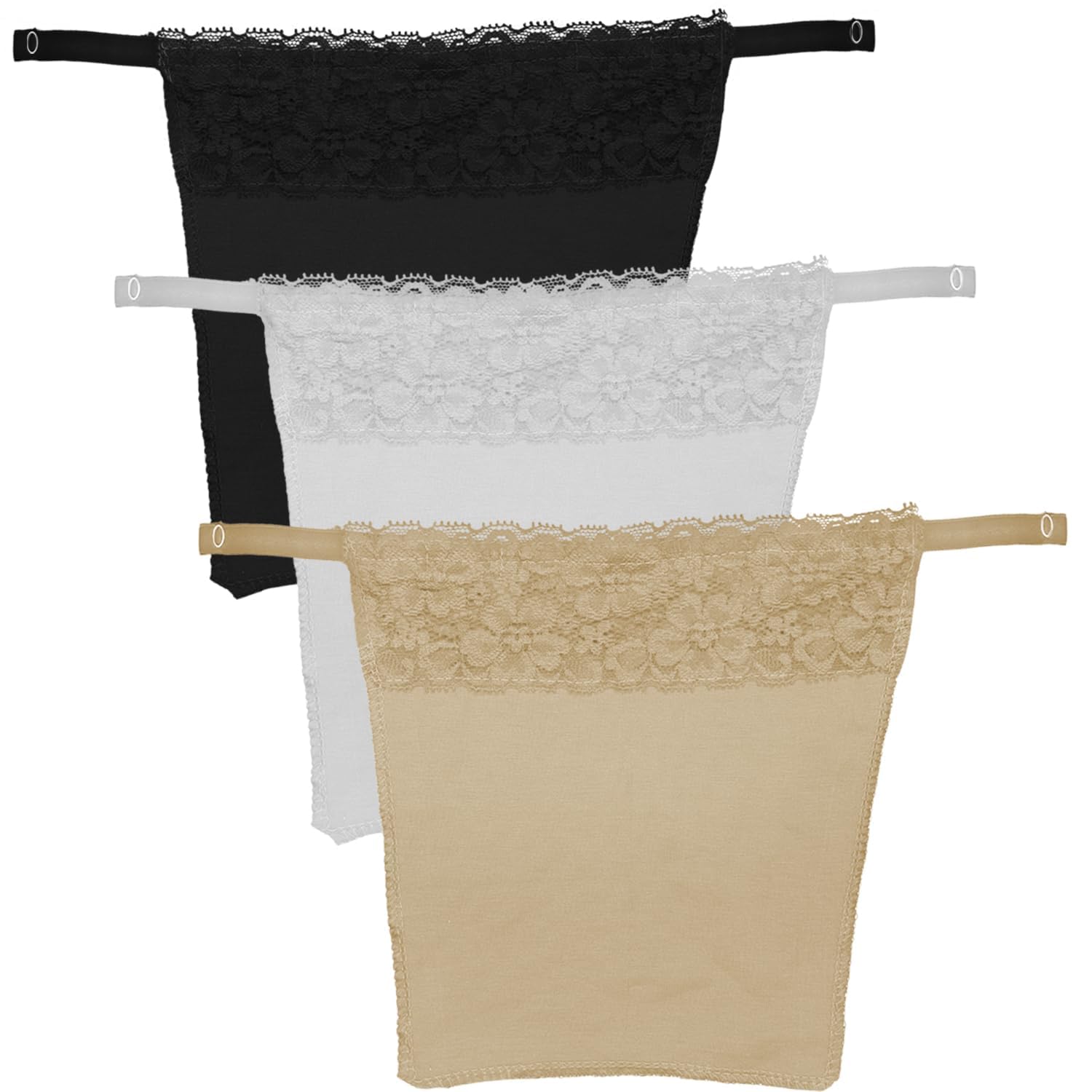 riconic Women's Cotton Clip-on Mock Lace Camisole Cami Secret (Pack of 3)-picture-17