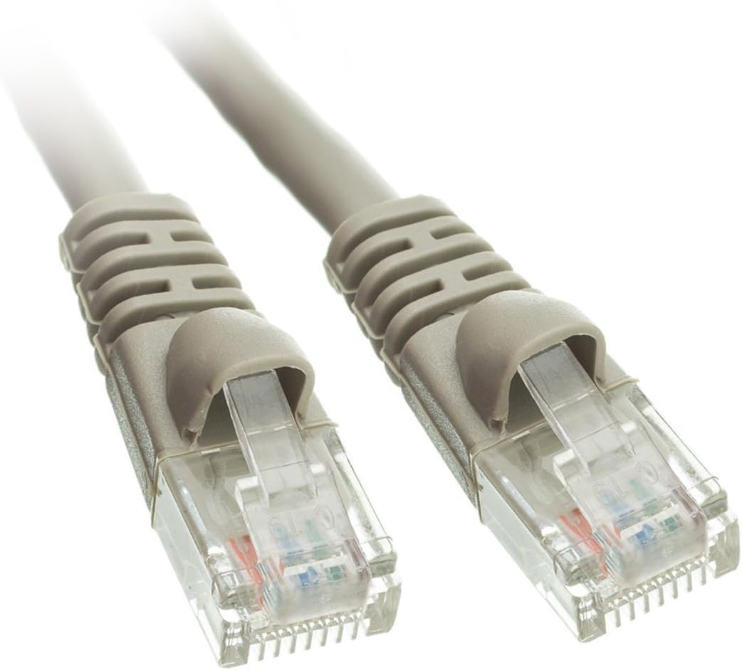 C&E 3 Pack, Cat5e Ethernet Patch Cable, Snagless/Molded Boot, 20 Feet, Gray (CNE506345)