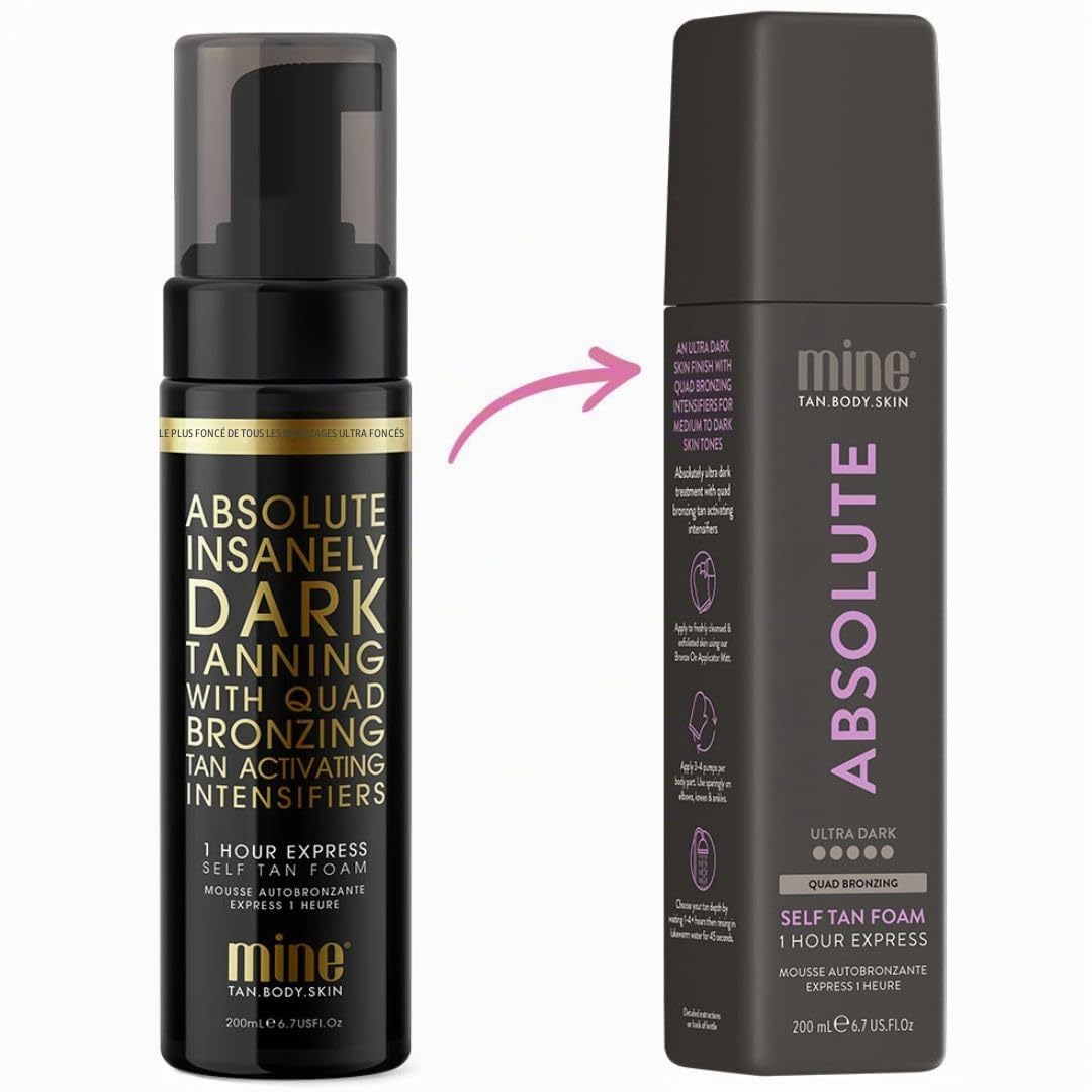 MineTan Absolute Mousse autobronzante | Collection de traitements bronzants – Finition ultra foncée intense pour la peau, express instantané en 1 heure, activation de la mélanine, mousse bronzante