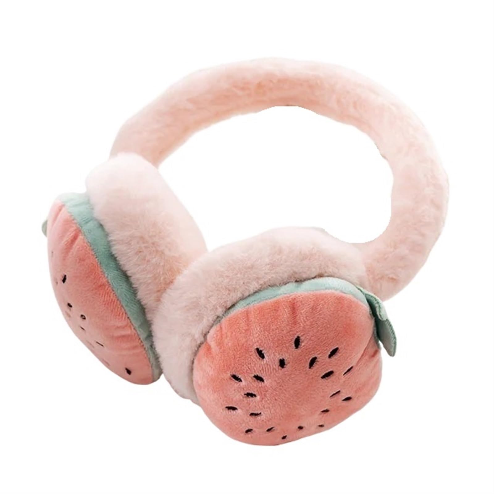 Cache-oreilles hiver fille en fausse fourrure pastèque pliable et doux