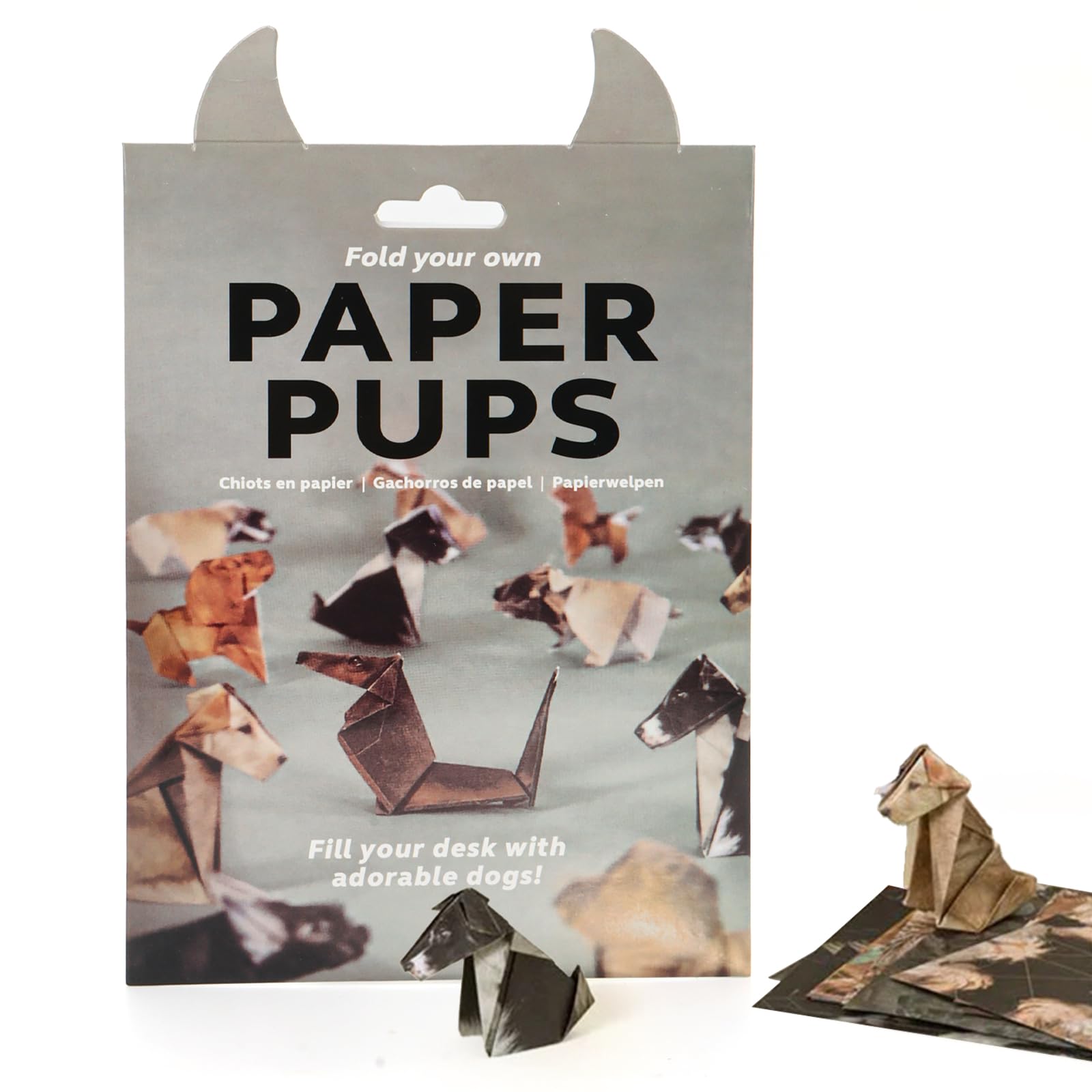 Encuryna DIY Paper Cats Kit, Fun 3D Paper Dog & Cat & Dinosaur Models, Cute Kitten Origami Papercraft, Animal Papers Sculpture for Teens & Adults (Grüne Katze)