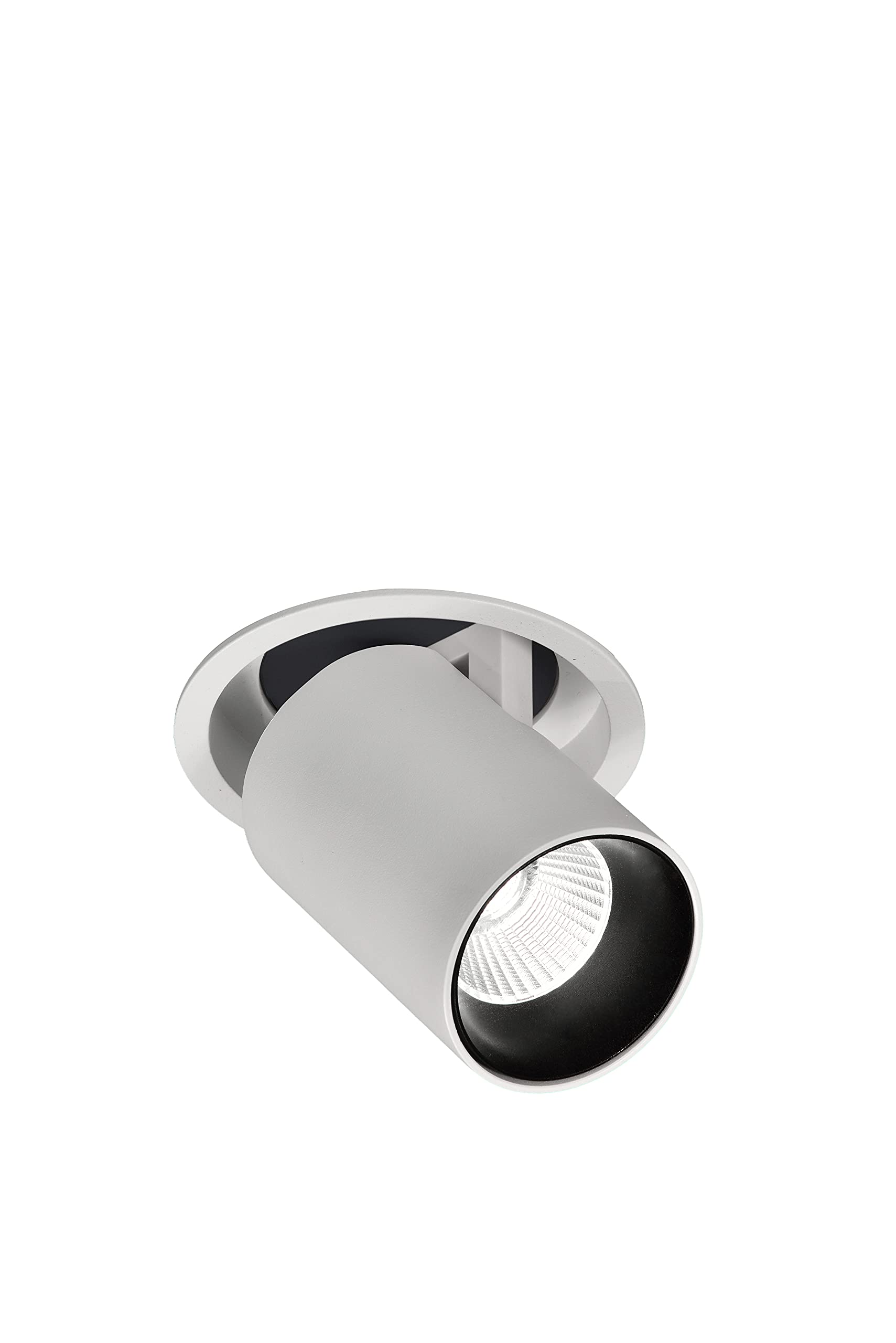 Mantra Iluminación. Modelo GARDA. Empotrable orientable circular de 8,4 cm de diámetro fabricado en aluminio y ABS acabado en color blanco mate y negro