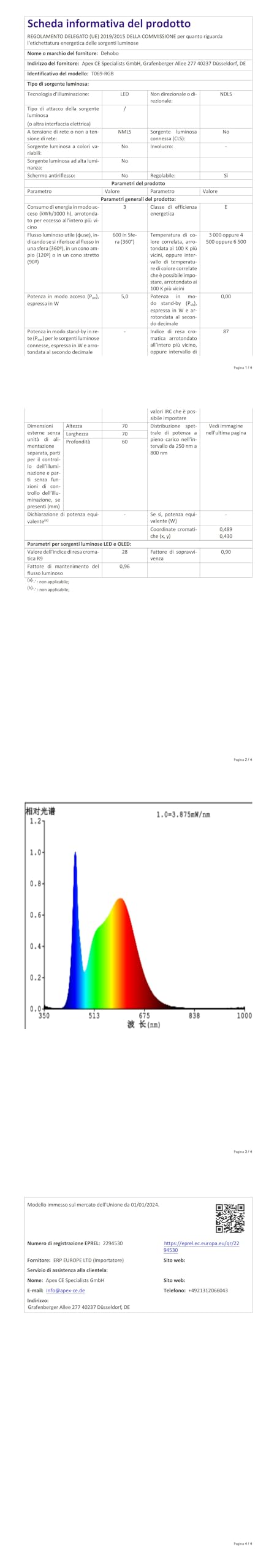 LED Lampada da Parete Interno 3 Colore Luce Senza Fili 10 Livelli di