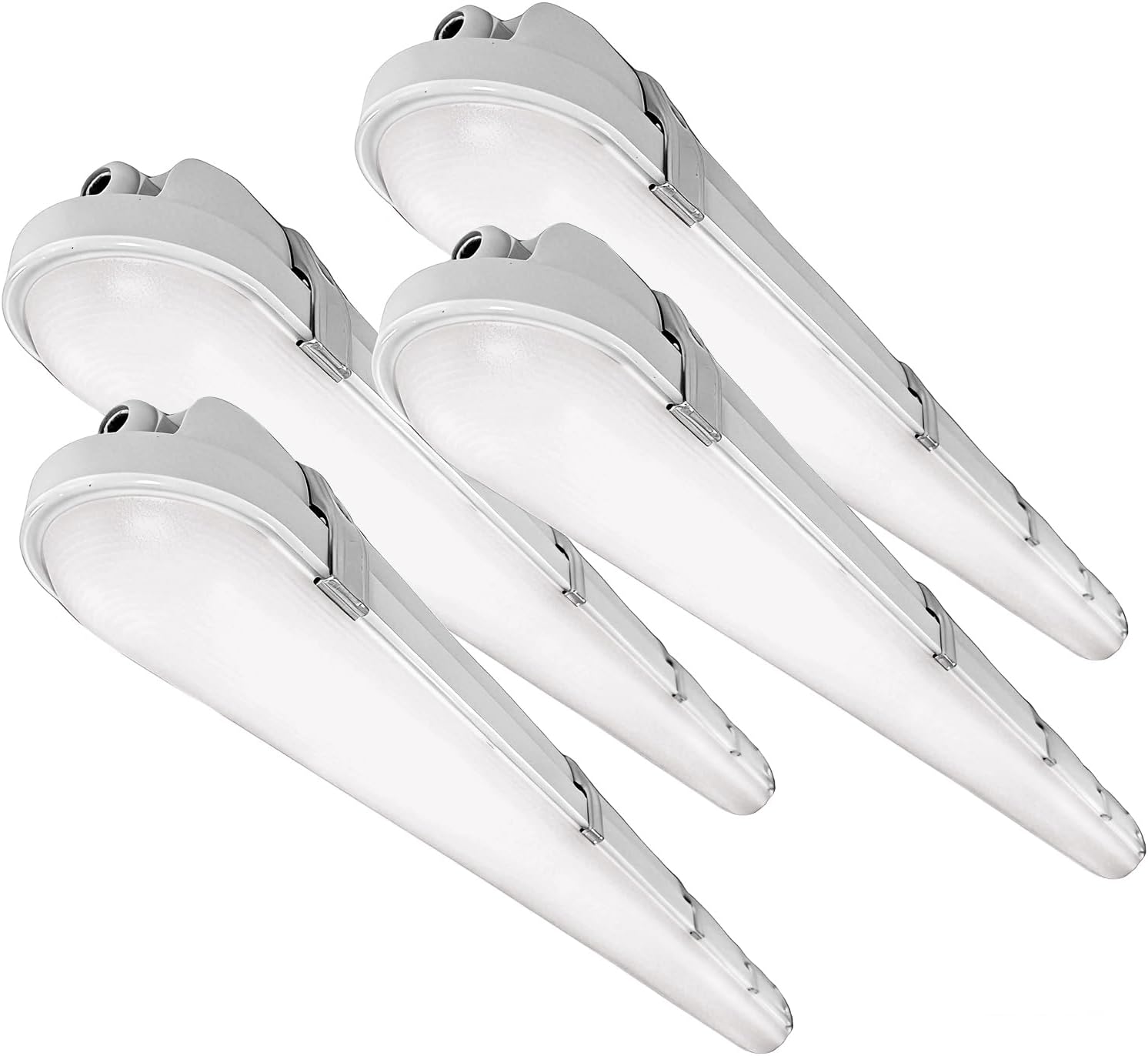 4FT LED Vapor Tight Light Fixture 60W/50W/40W, Commercial Vapor Proof Lights for Carport, Workshop, Freezer, 5000K 4Foot LED Shop Lighting, 100-277V, IP65 Waterproof, ETL Listed, 4Pack